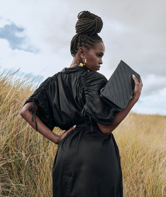 Jessi Wrap Dress -Licorice Black