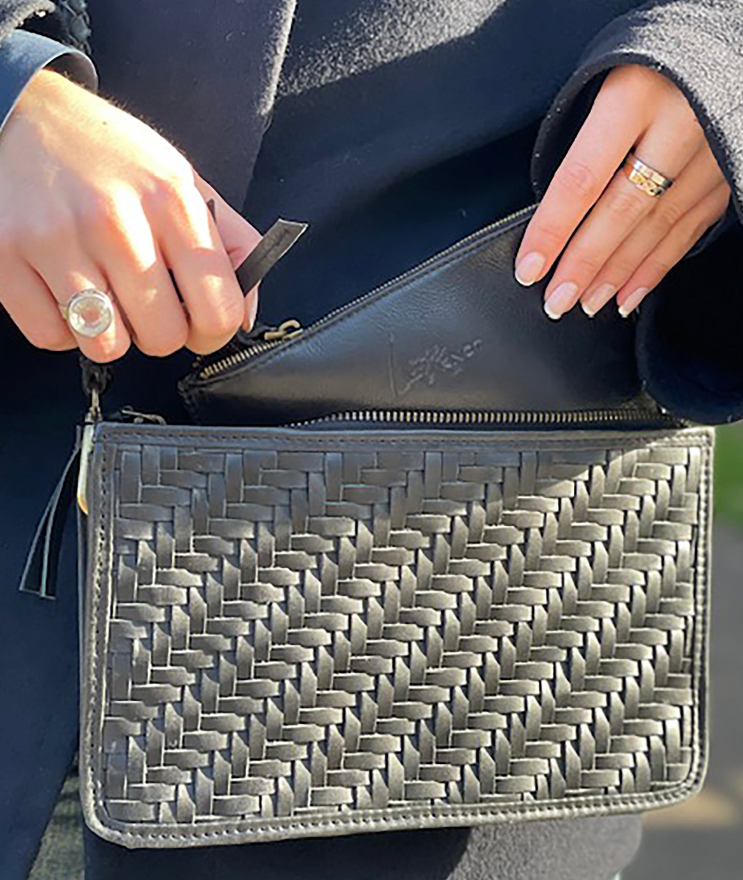 Leather Pocket Bag - Black