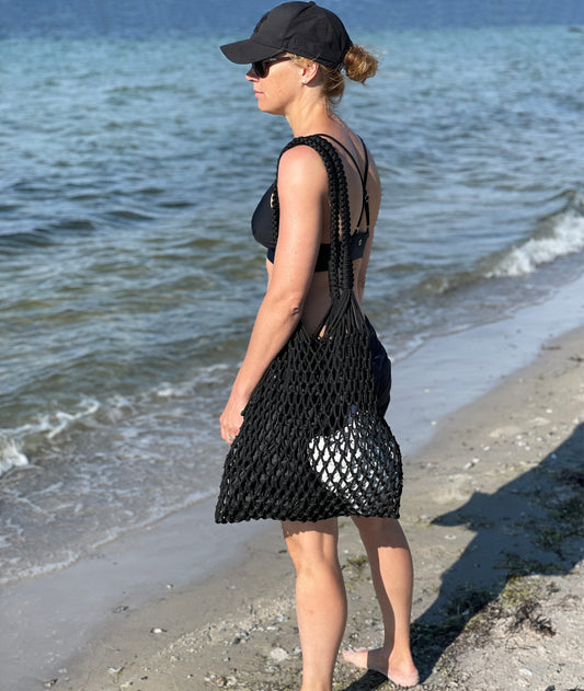 Recycled Ocean-Bound Plastic Knot BIG Bag - Black
