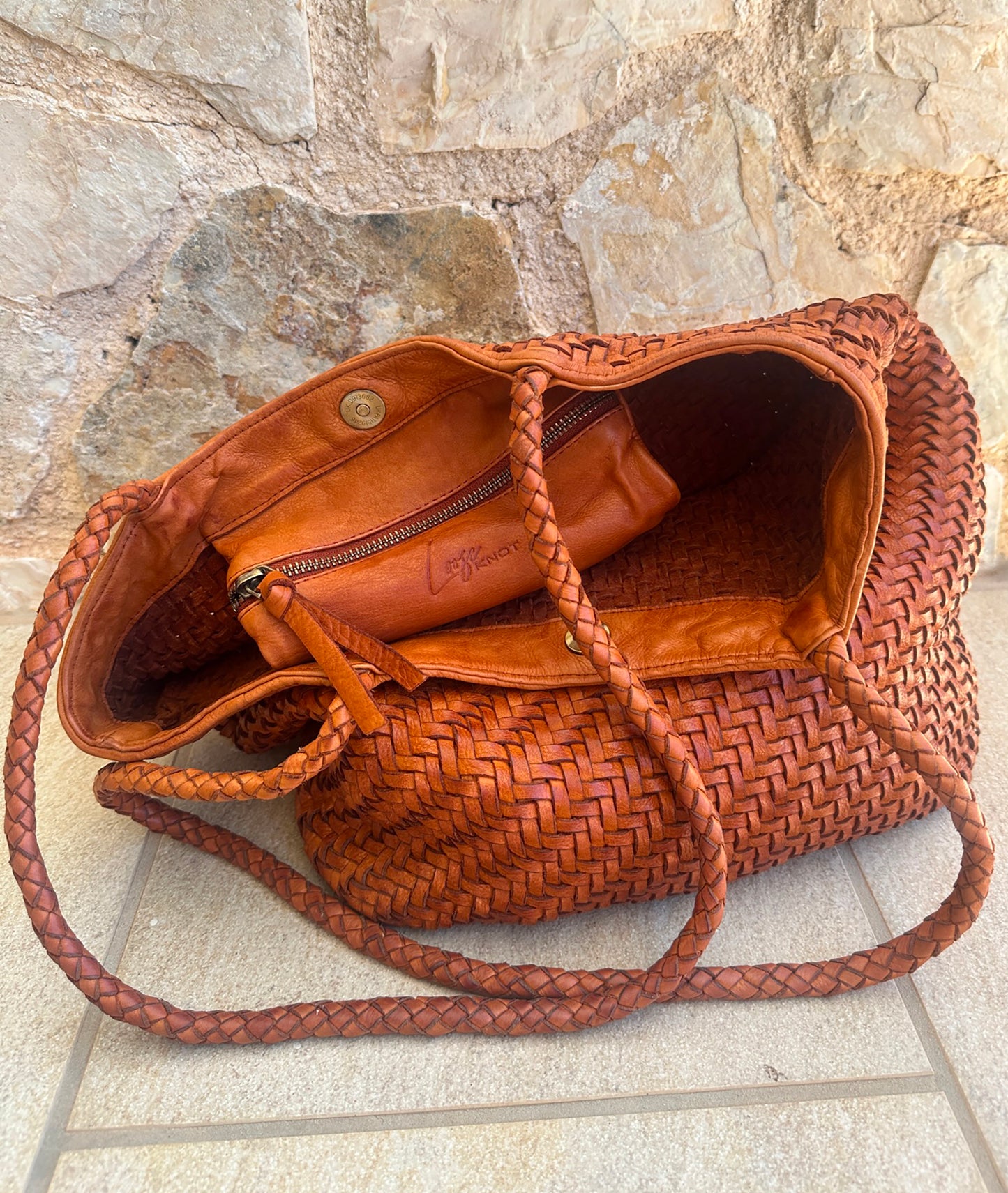 Soft Leather Tote - Deep Amber