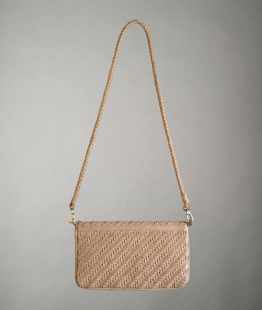 Braid Leather Fold Bag - Natural