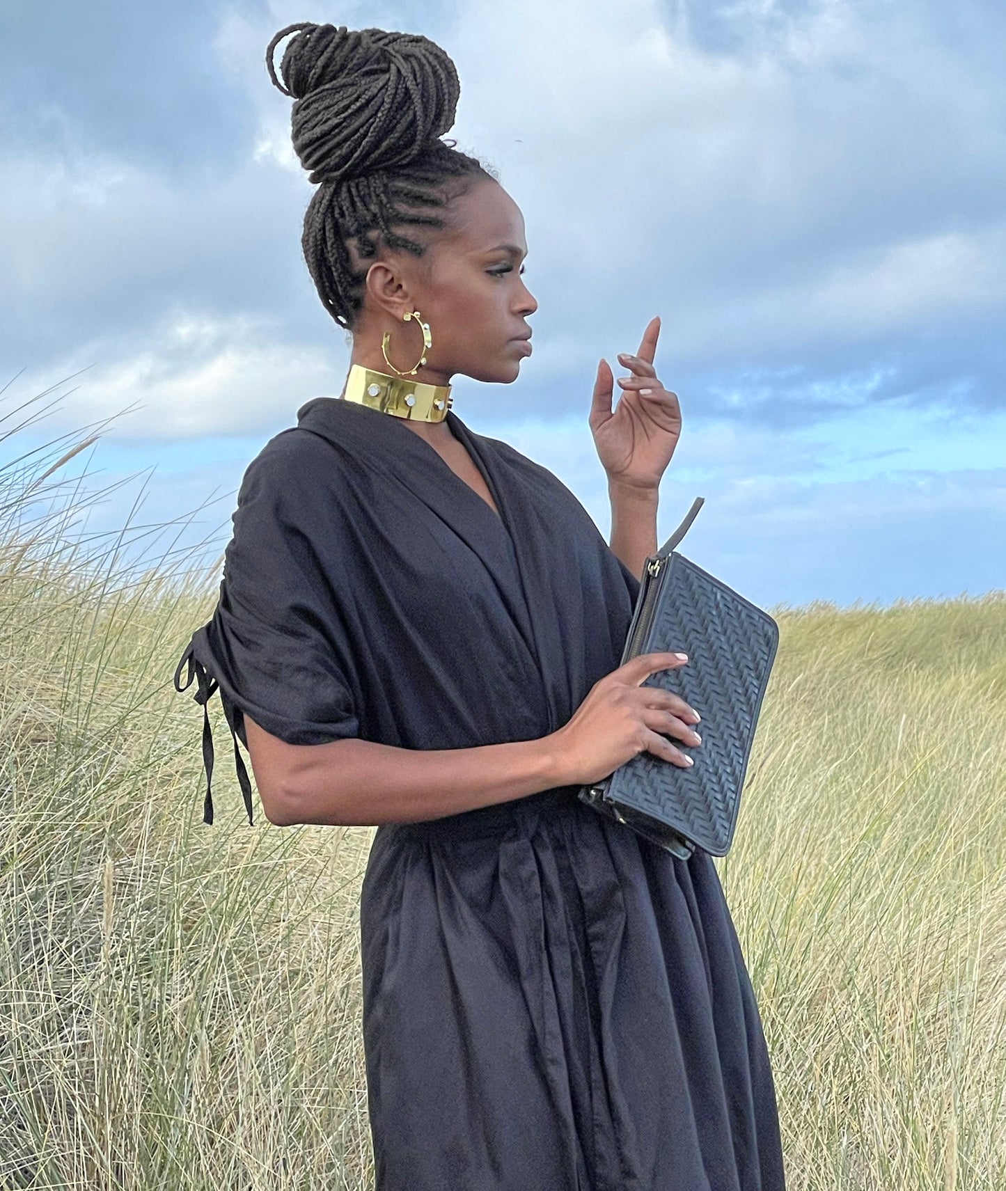 Jessi Wrap Dress -Licorice Black