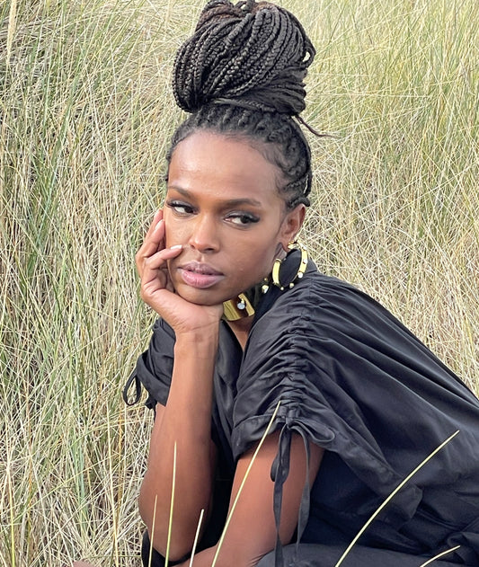 Jessi Wrap Dress -Licorice Black