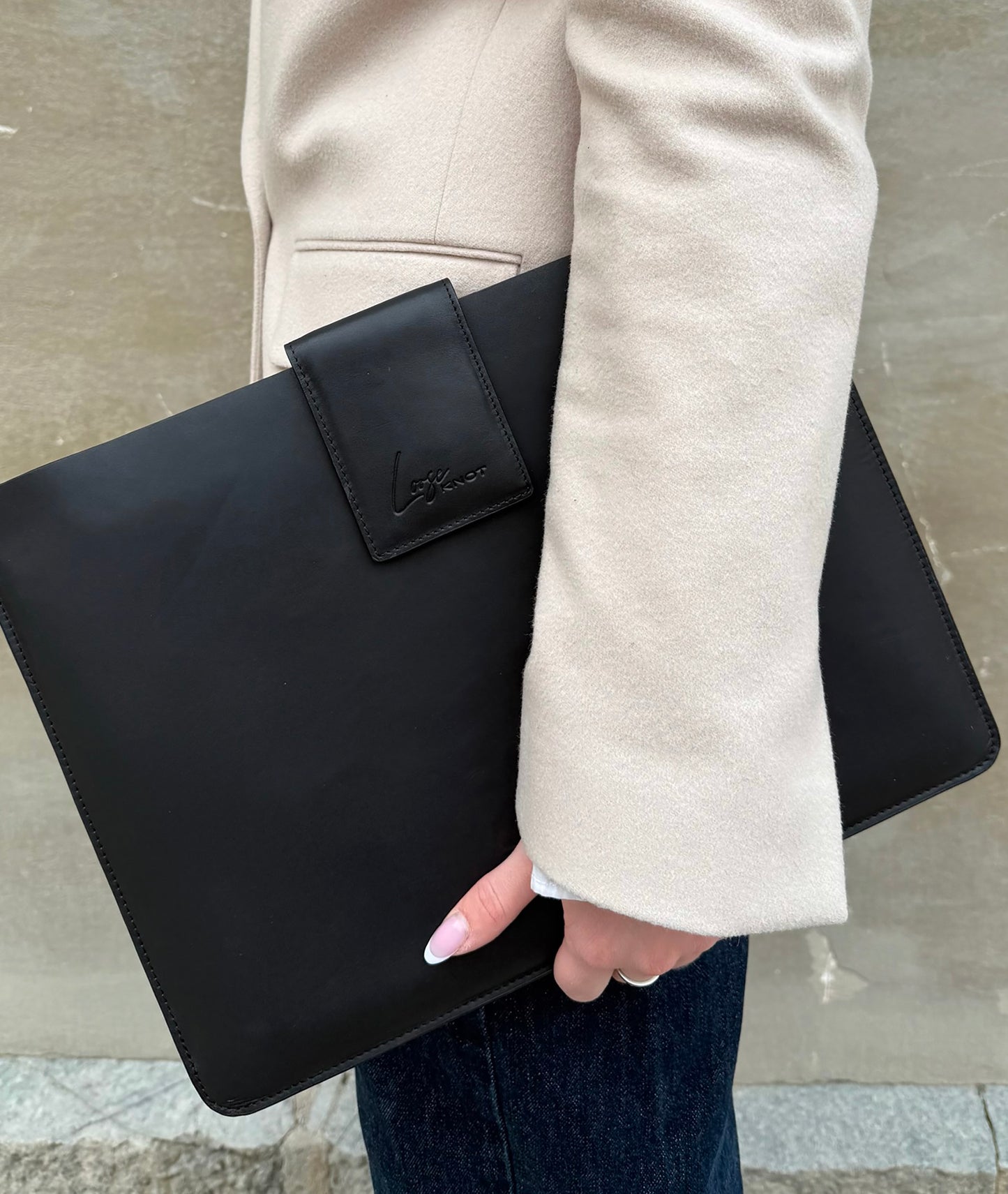 Leather Laptop Cover  13"- Black