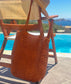Soft Leather Tote - Deep Amber