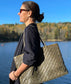 Braid Leather Tote Bag - Olive Garden