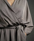 Jessi Wrap Satin Dress - Dusty Taupe
