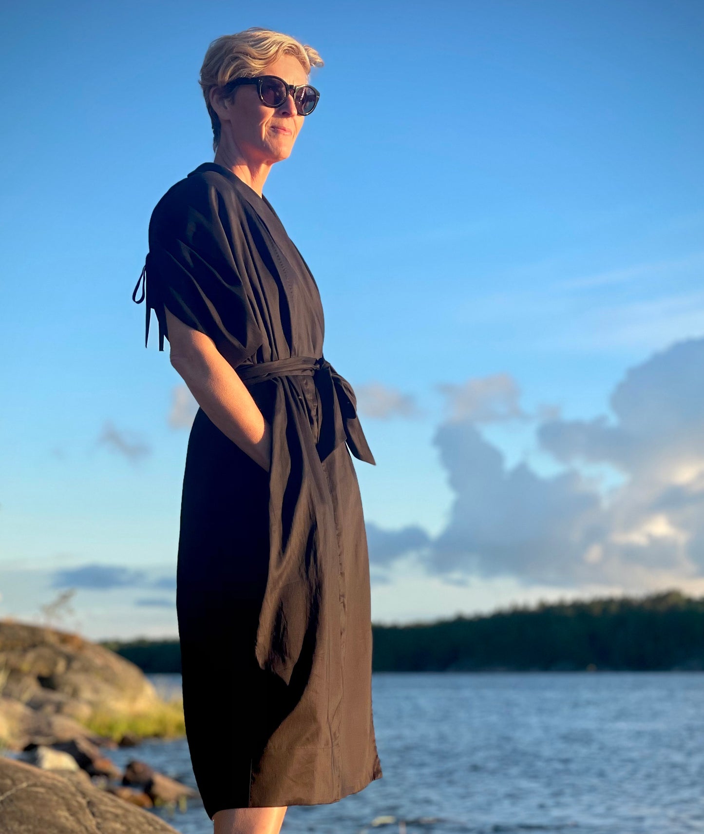 Jessi Wrap Dress -Licorice Black
